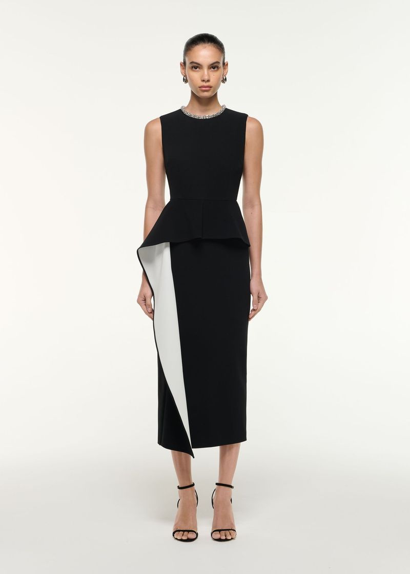 Structured Black Peplum Dress