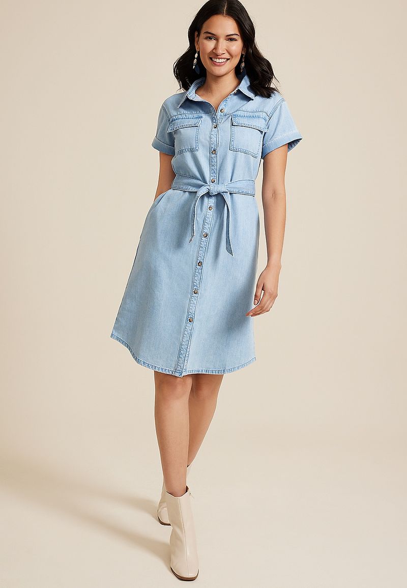 Tie-Waist Chambray Stunner