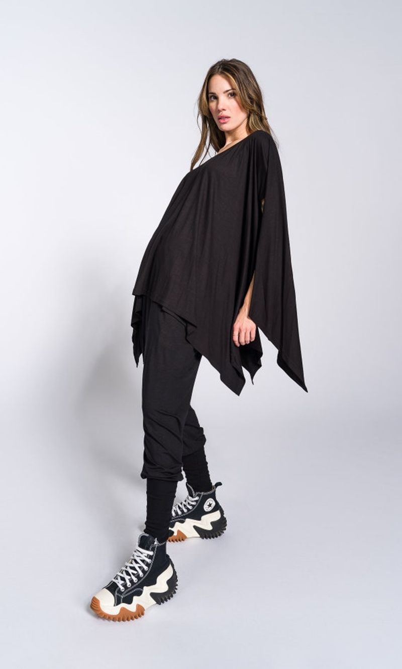 Handkerchief-Hem Poncho Top