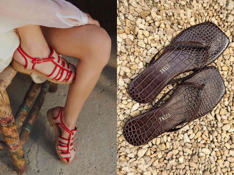 Colorful T-Strap Sandals