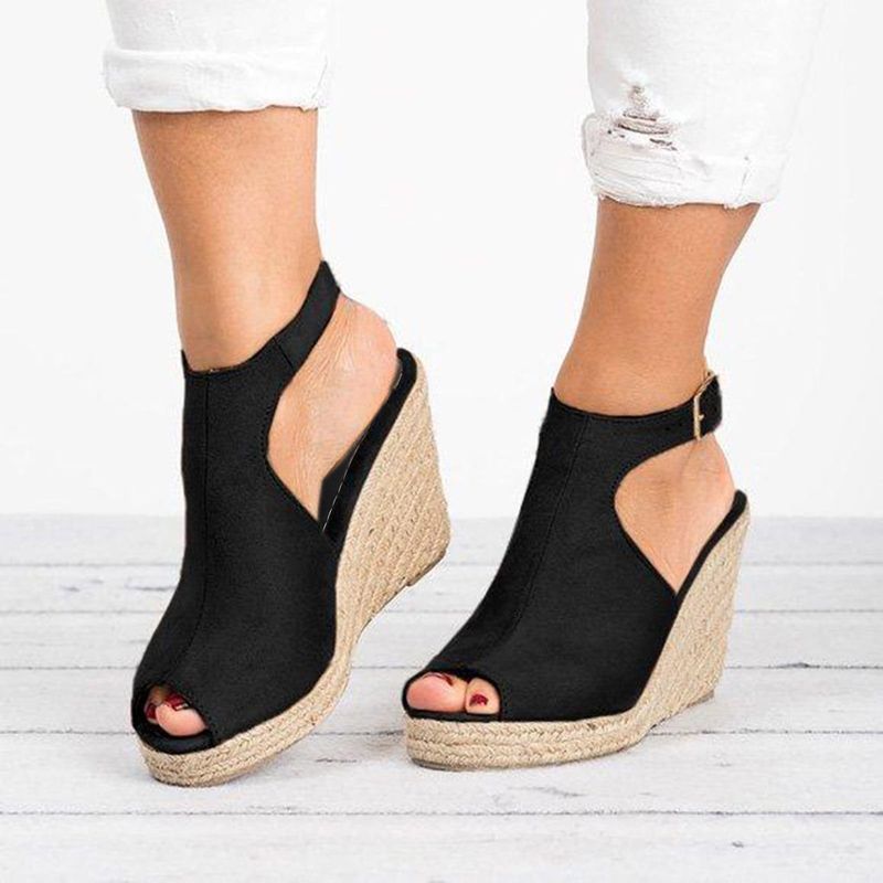 Cork-Wrapped Platform Espadrilles