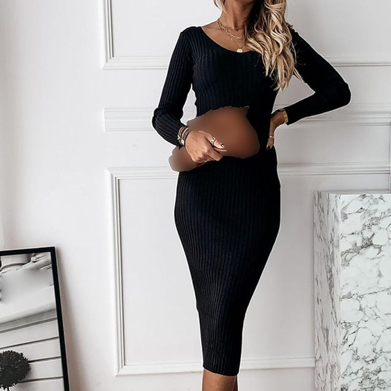 Ribbed Bodycon with Sleeves