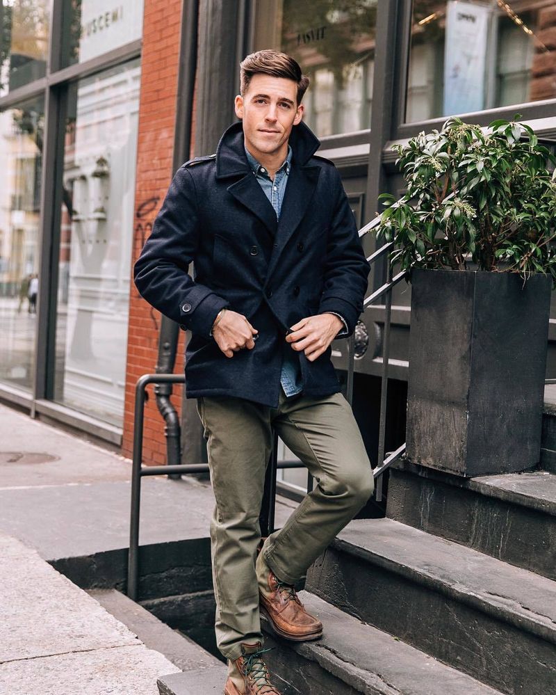 Peacoat and Chinos
