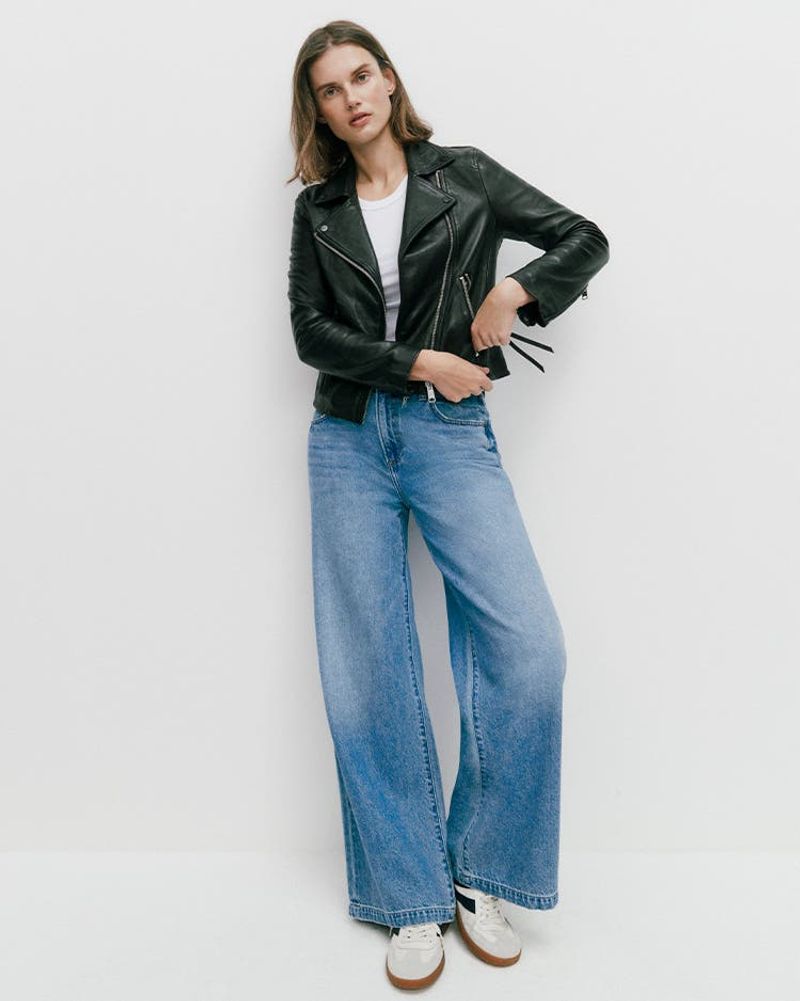 Wide-Leg Fluid Denim