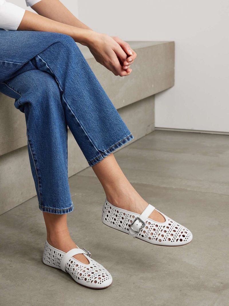 Perforated Leather Flats for Warm Weather
