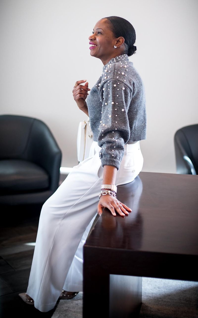 Cardigan and Wide-Leg Pants