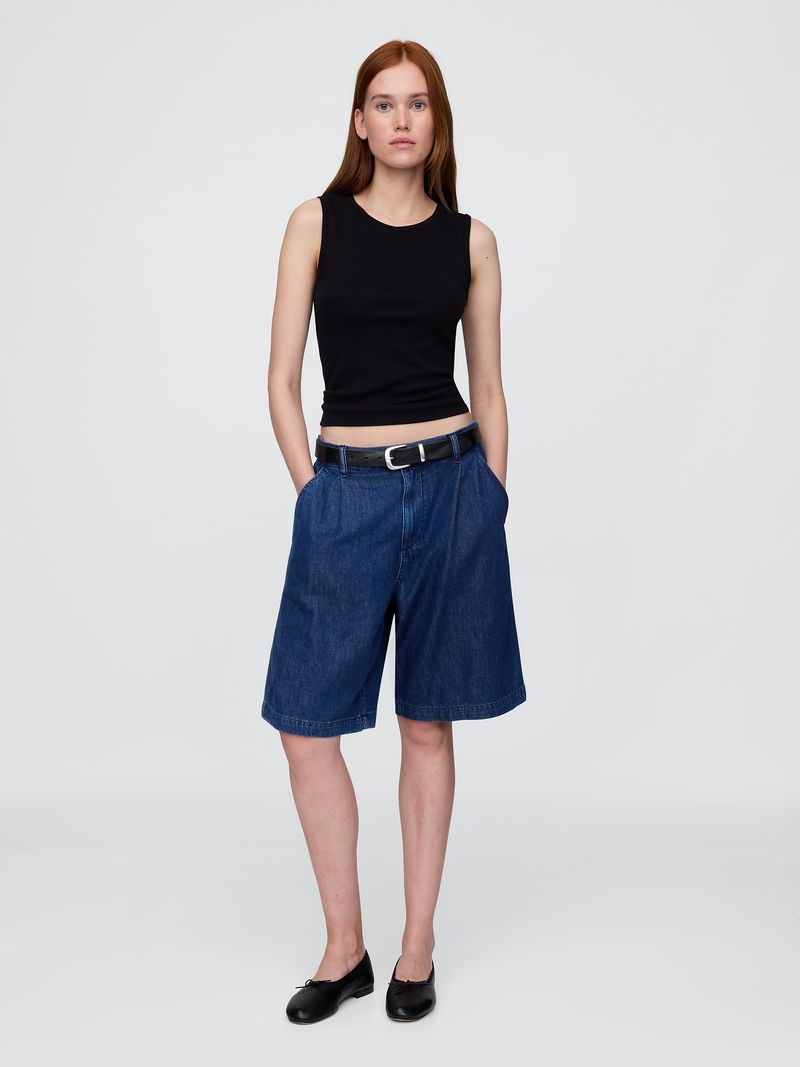 Pleated-Front Trouser Shorts