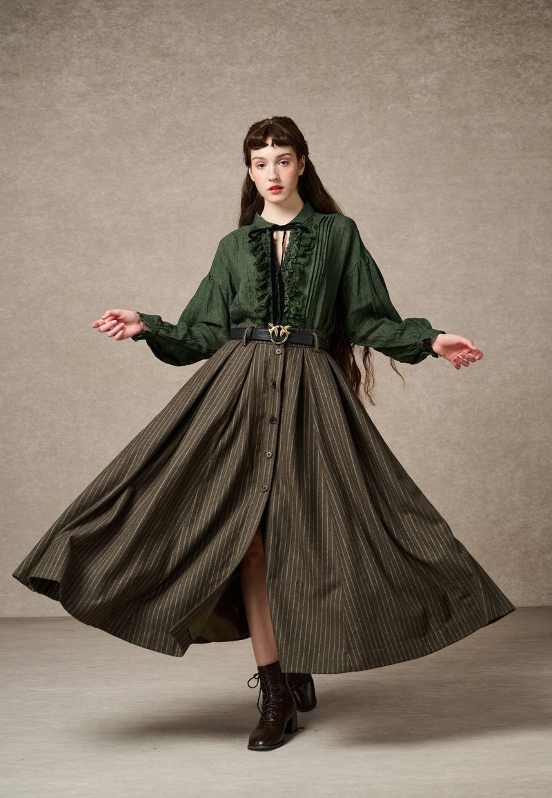 Midi-Length A-Line Skirt