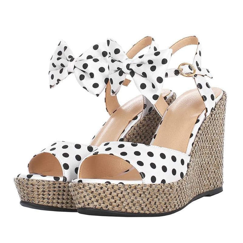 Polka Dot Slingback Wedges