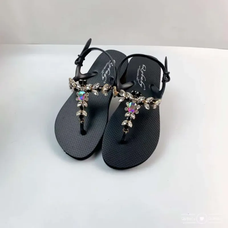 Crystal-Embellished Flip Flops