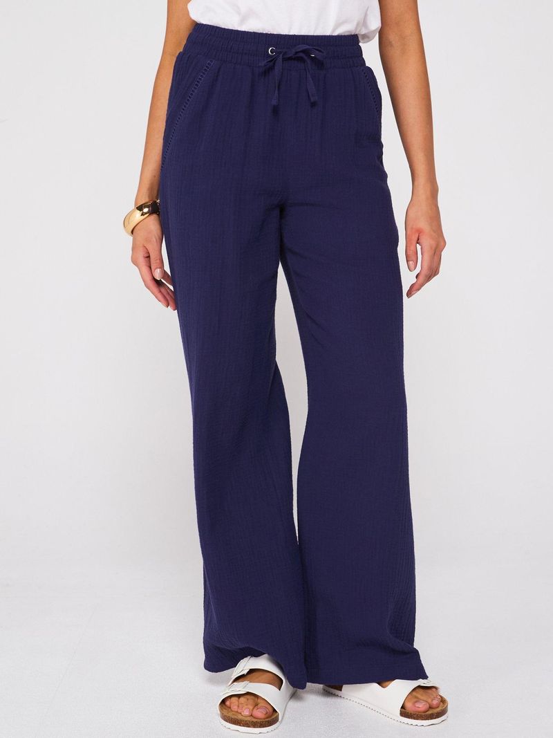 Crinkle Cotton Trousers