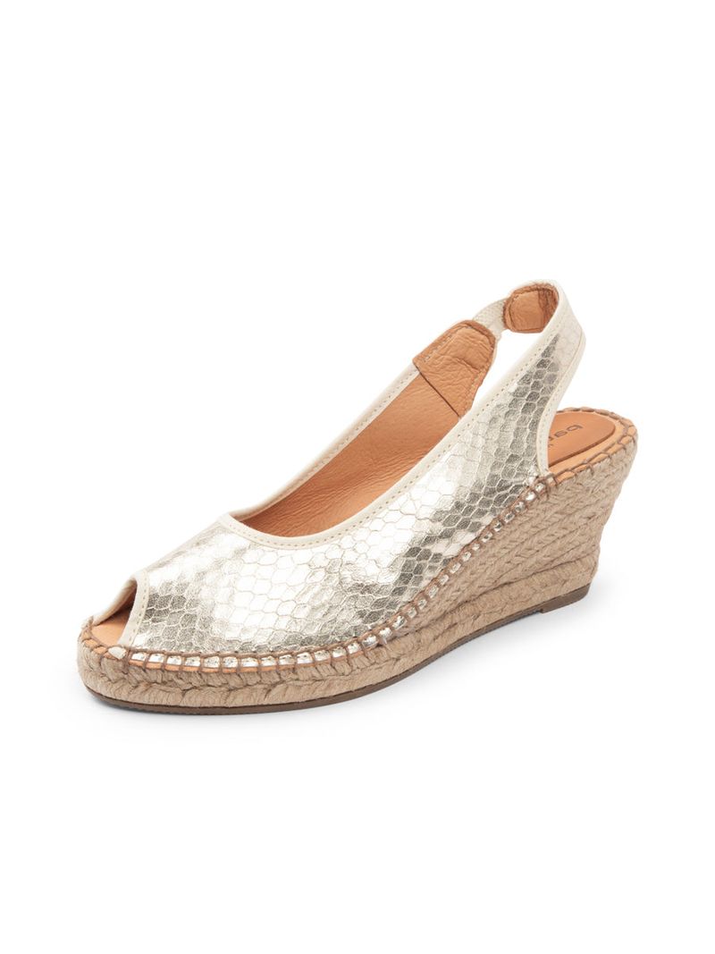 Metallic Gold Evening Wedges