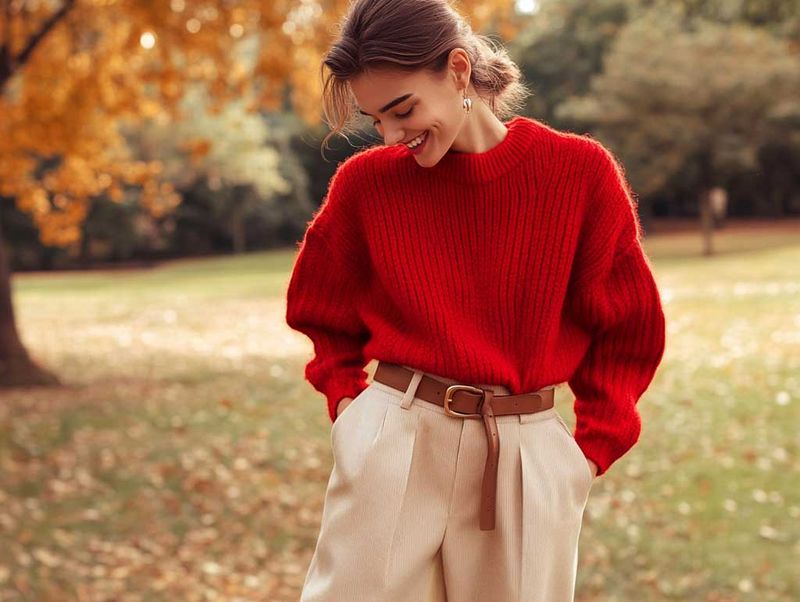 Crimson Sweater Comfort