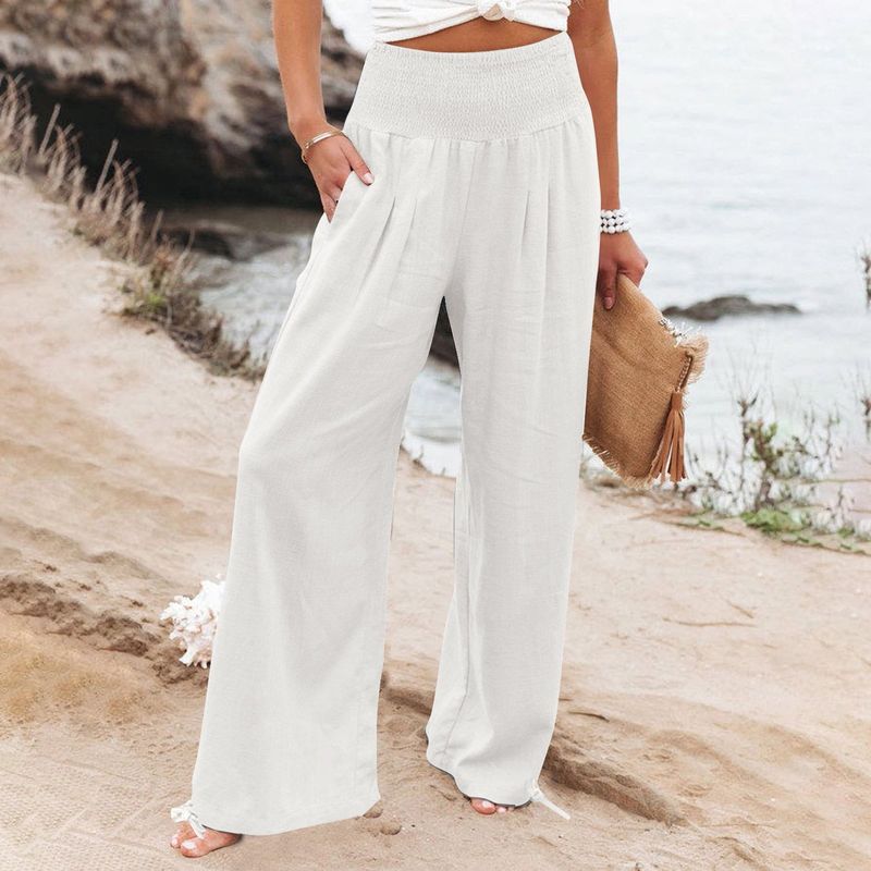 Wide-Leg Linen Trousers