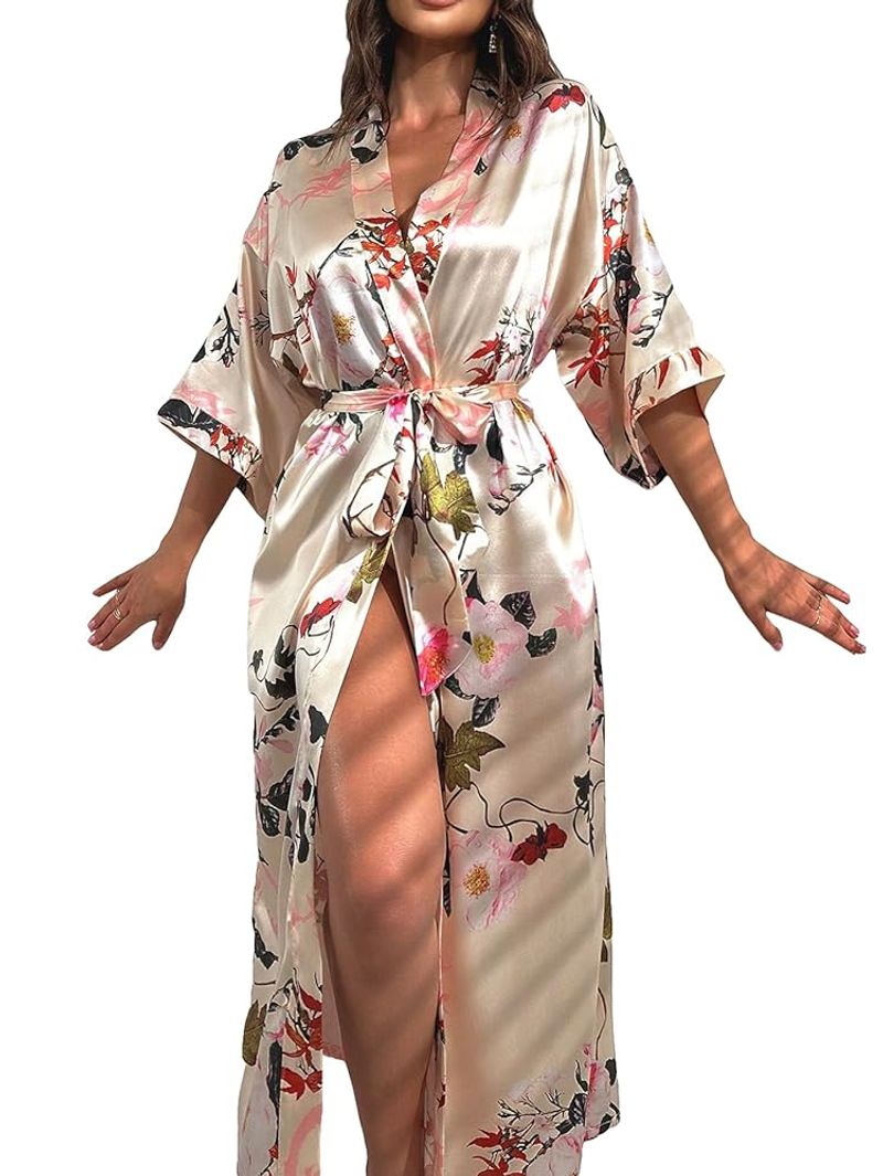 Floral Print Robe