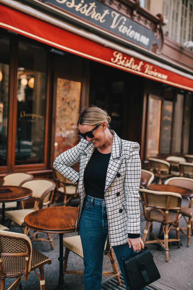 Checked Menswear-Inspired Blazer