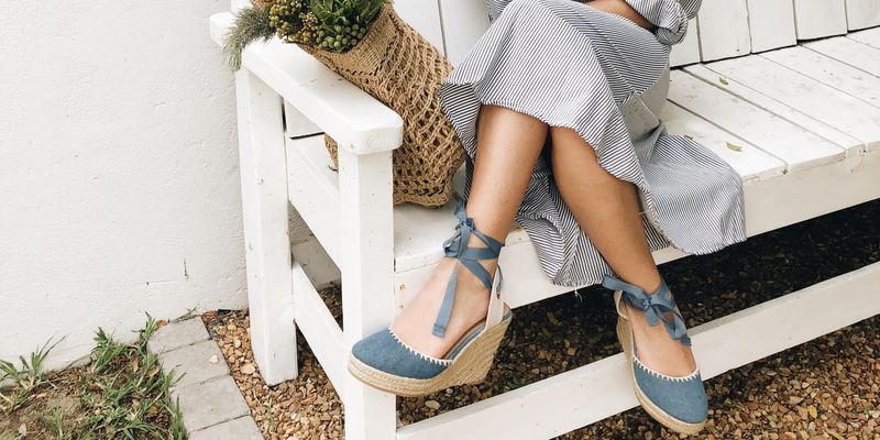 Lace-Up Espadrille Wedges