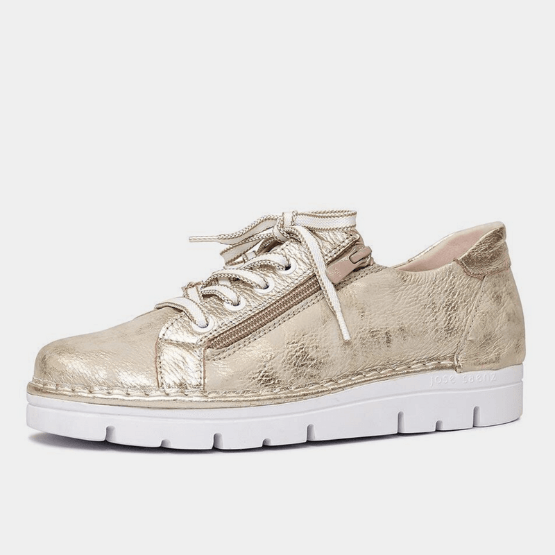 Metallic Leather Sneakers