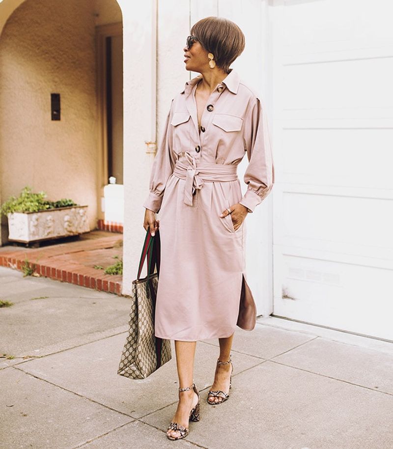 Tie-Waist Shirt Dress