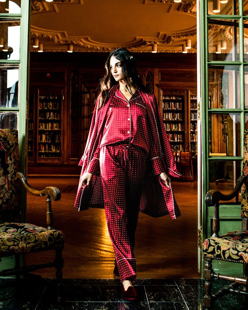 Satin Pajama-Style Coordinates