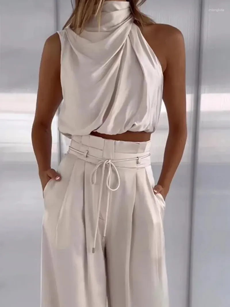 Satin Camisole and Palazzo Pants