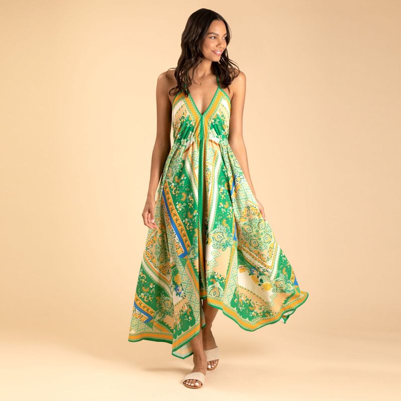 Handkerchief Hem Halter Dress