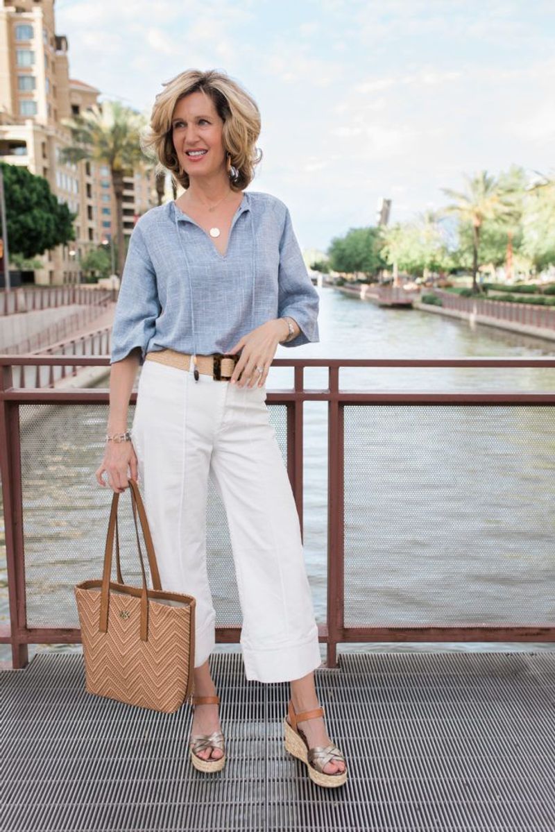 Wide-Leg Cropped Pants