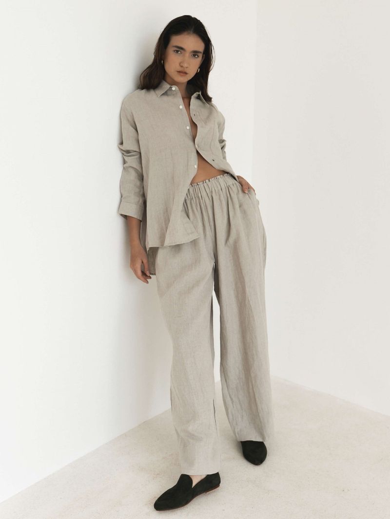 Wide-Leg Linen Pants