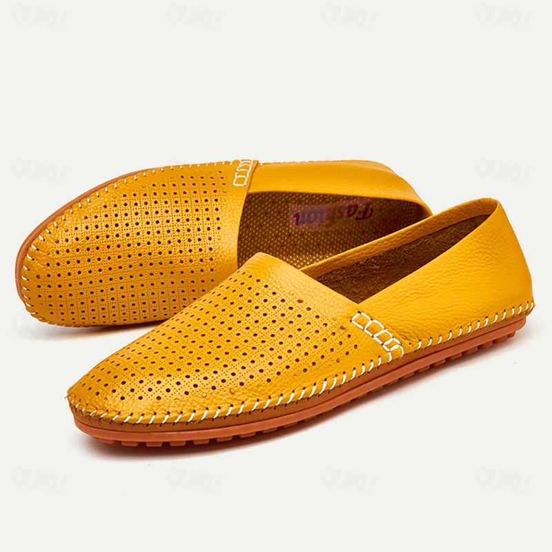 Perforated Leather Moccasins