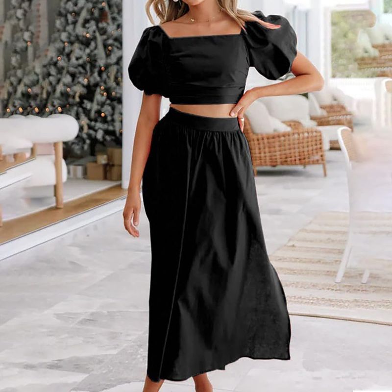 Midi Skirt & Crop Top Duo
