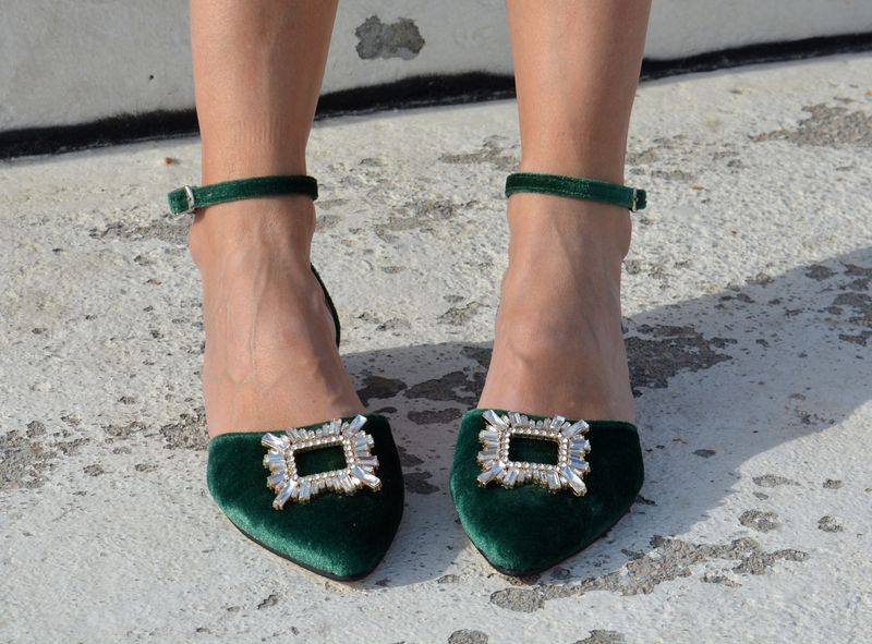 Jewel-Tone Velvet Slippers