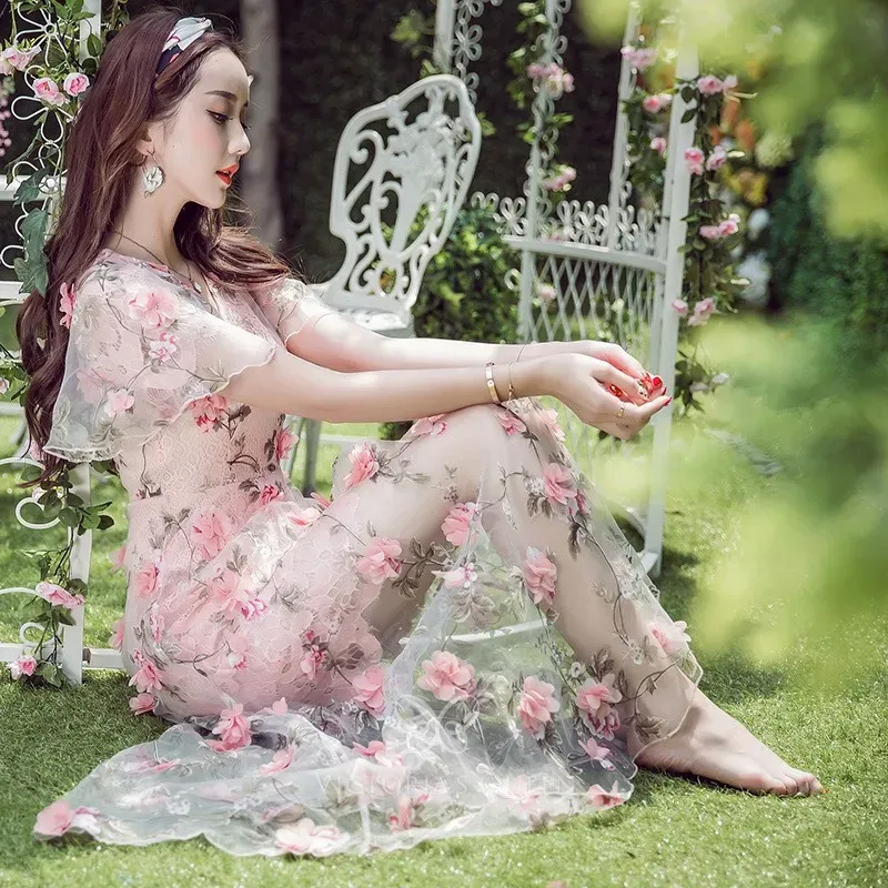 Lace Overlay A-Line Dress
