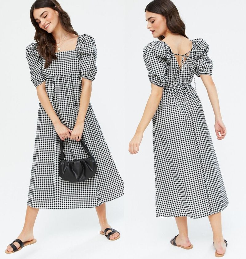 Gingham Midi Dress