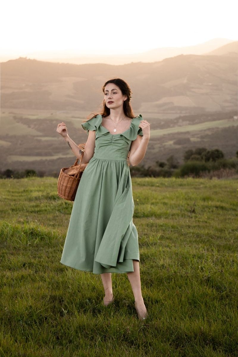 Fit-and-Flare Cotton Dress