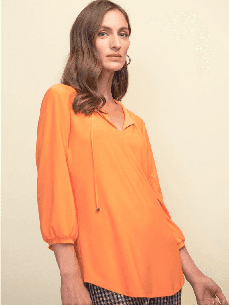 Tangerine Peasant Blouse