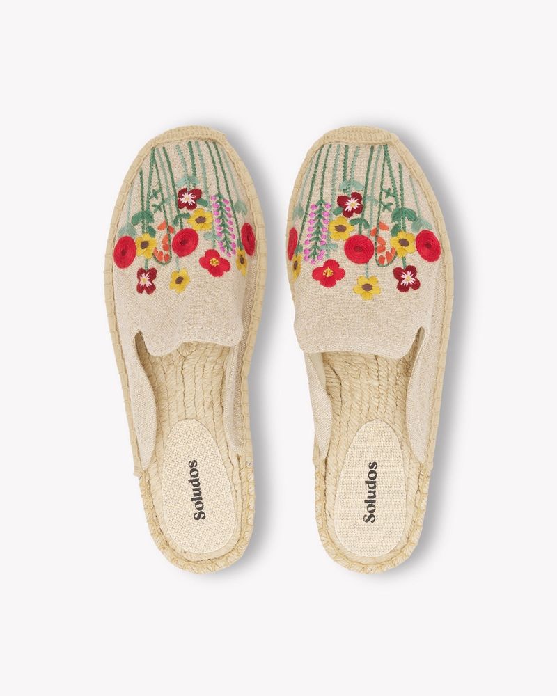 Embroidered Canvas Espadrilles