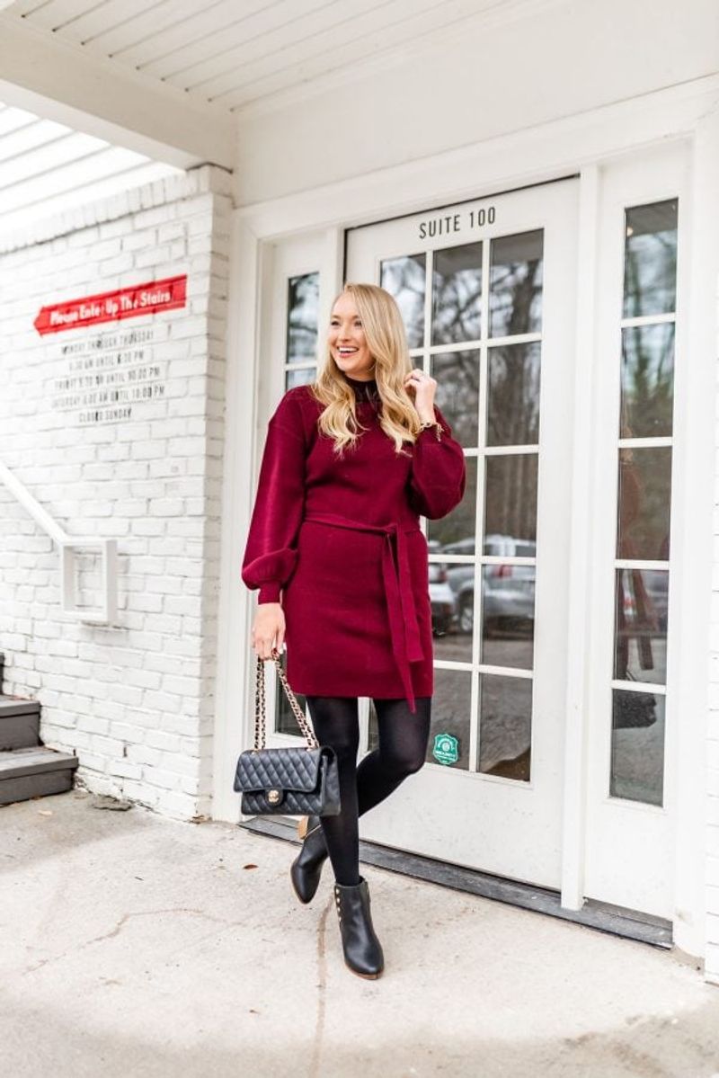 Sweater Dress & Tights Combination
