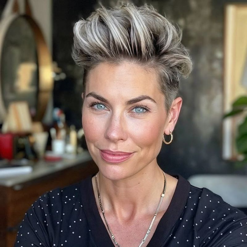 Brushed-Up Quiff with Tapered Sides