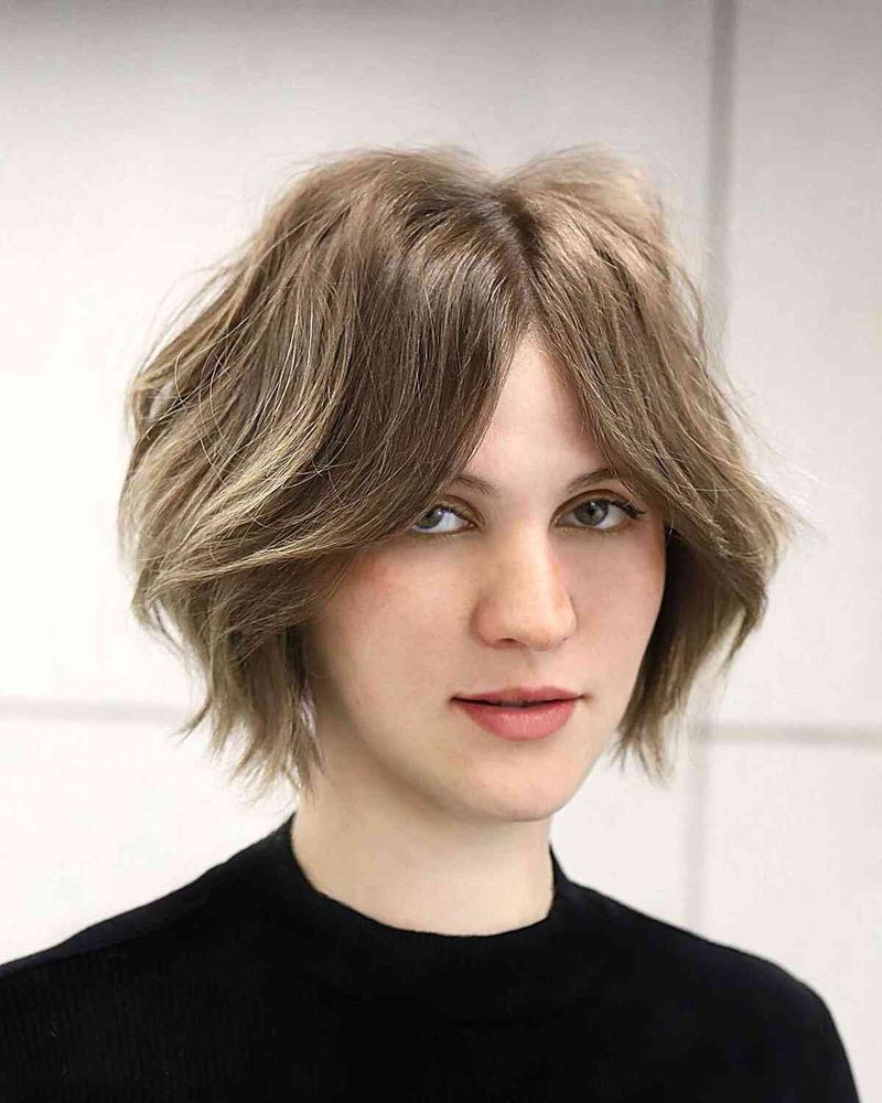 Chin-Length Bob with Curtain Fringe