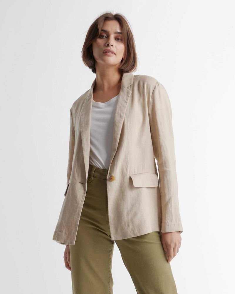 Unstructured Linen Blazer