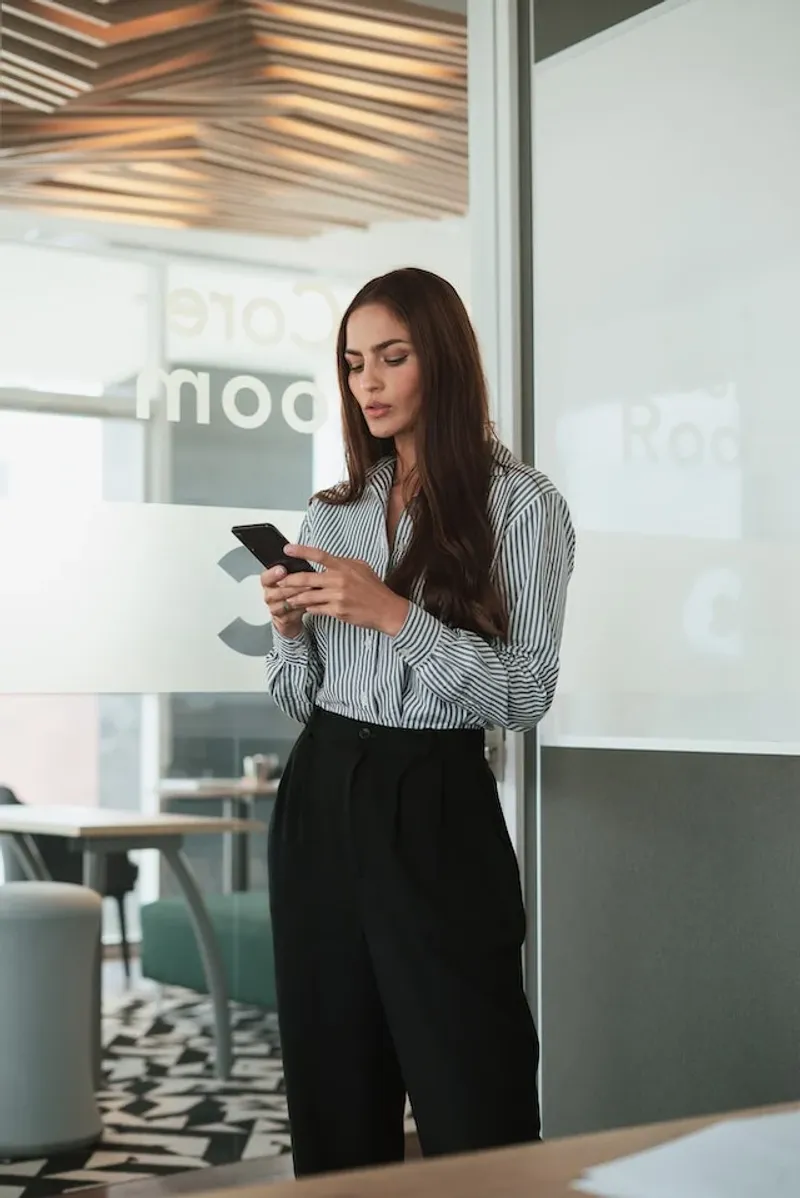 Statement Blouse with Classic Trousers
