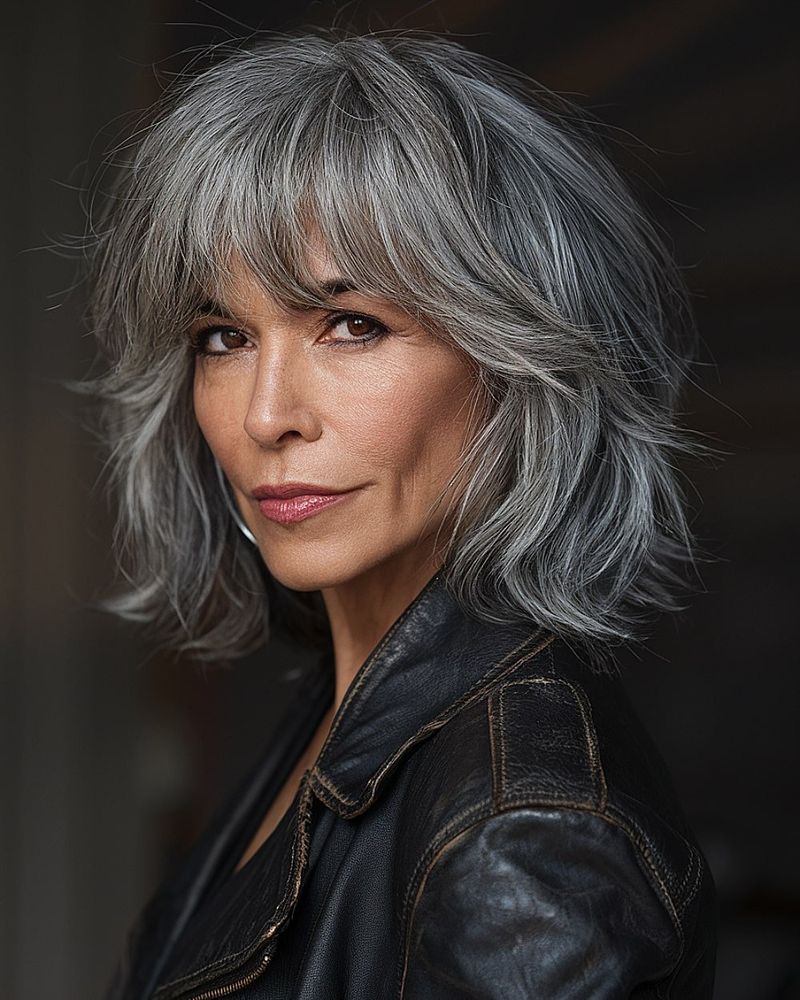 Shag grigio piuma