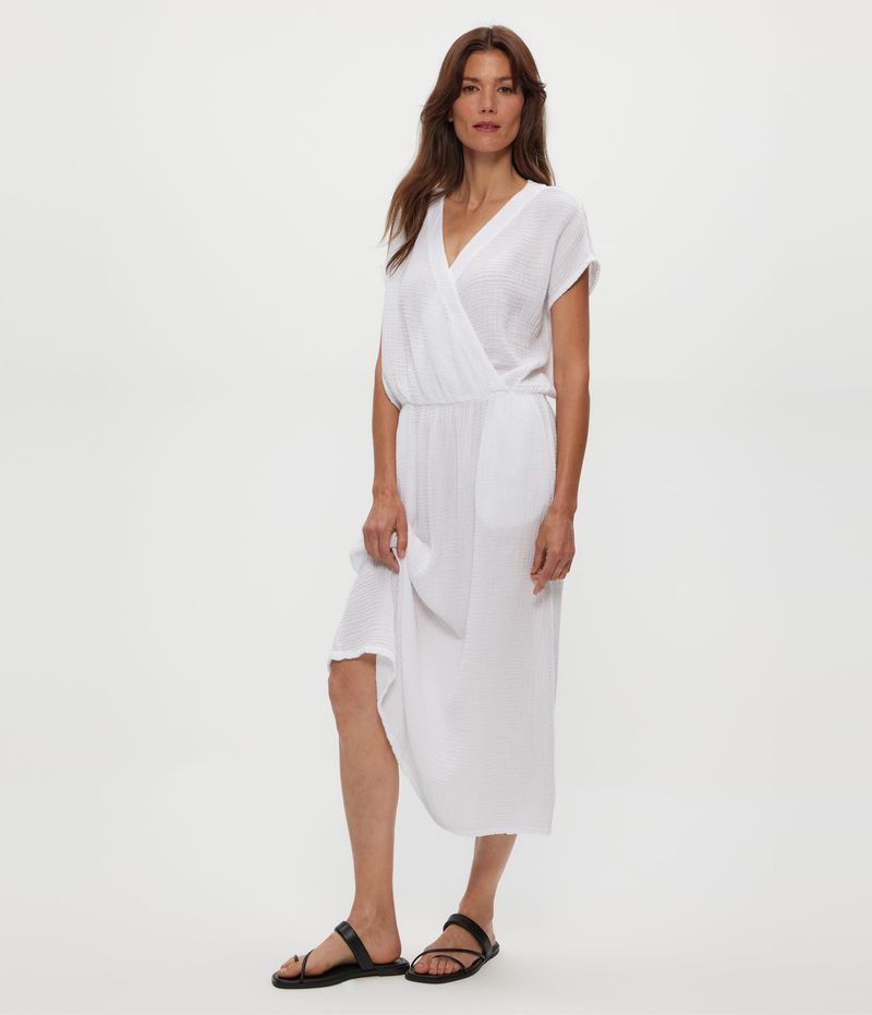 Breezy Gauze Wrap Dress