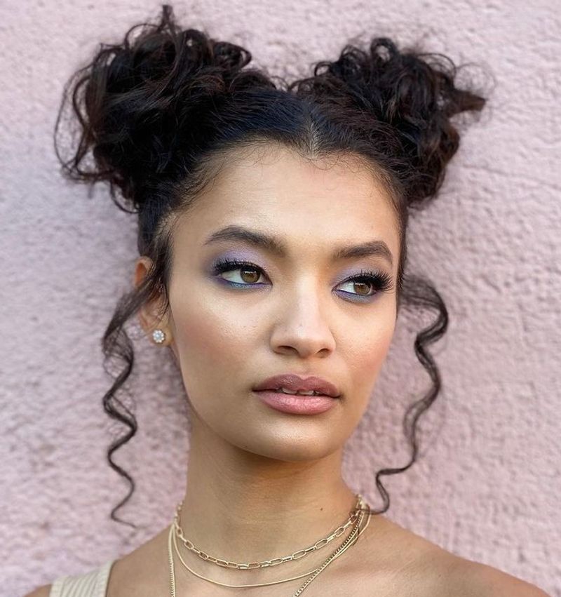 Curly Space Buns