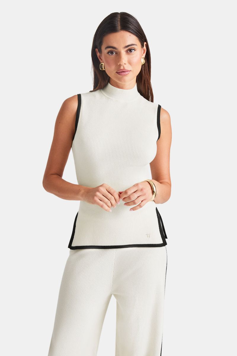 Mock-Neck Ribbed Tank