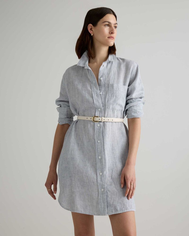 Linen Shirt Dress With Belt