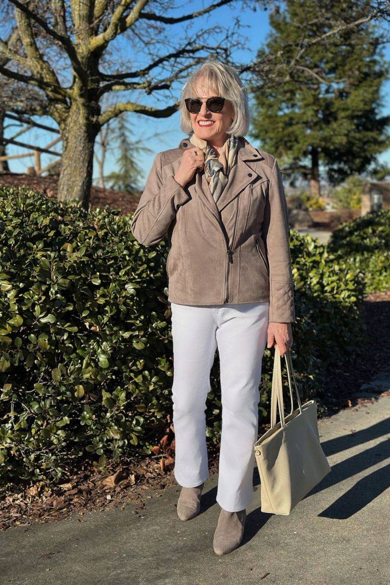 Ivory Denim with Taupe Accessories