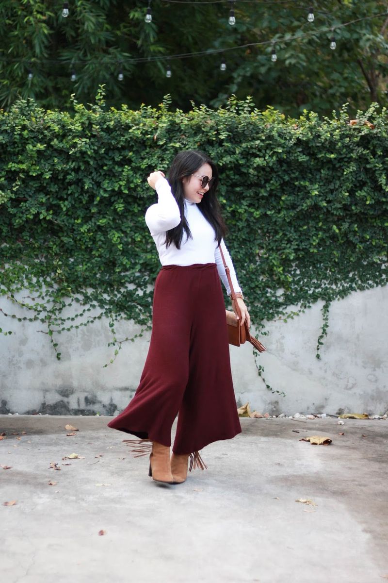 Flowy Culottes with Tucked Blouse