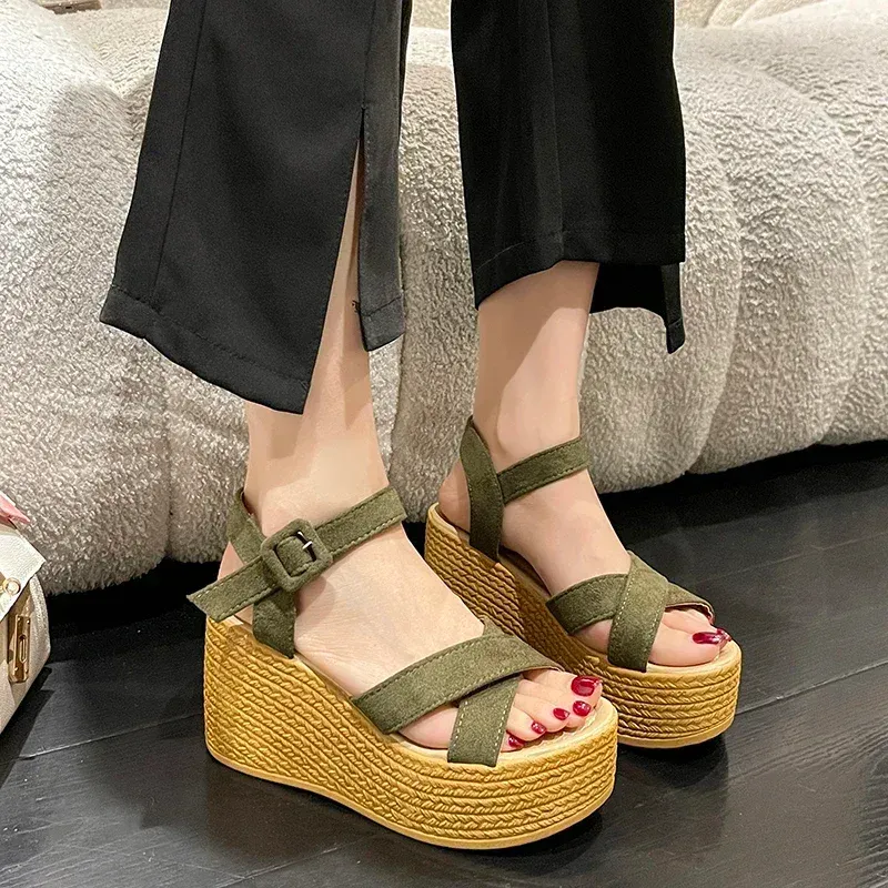 Padded Ankle-Strap Wedges