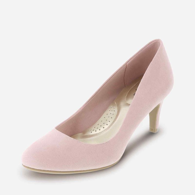 Rounded-Toe Suede Pumps